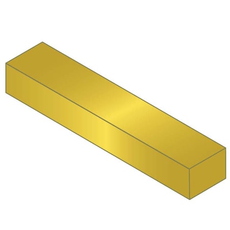 Huyett Undersized Key Stock, Brass, Plain, 12 in L, 3/8 in W, 5/16 in H 0603120375-12